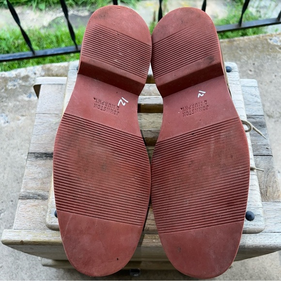 EUC Johnston & Murphy Men's Tan Sheepskin Suede Wingtip Oxford Sz 12M 20-3260 - Picture 9 of 13